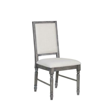 KD ESTANTERIA Side Chair In Light Cream Linen & Weathered Gray, 2PK KD3703408